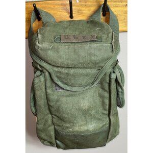 Vtg Gas Mask Bag M51? Canvas Post WW2 Militaria Army Surplus Collectors